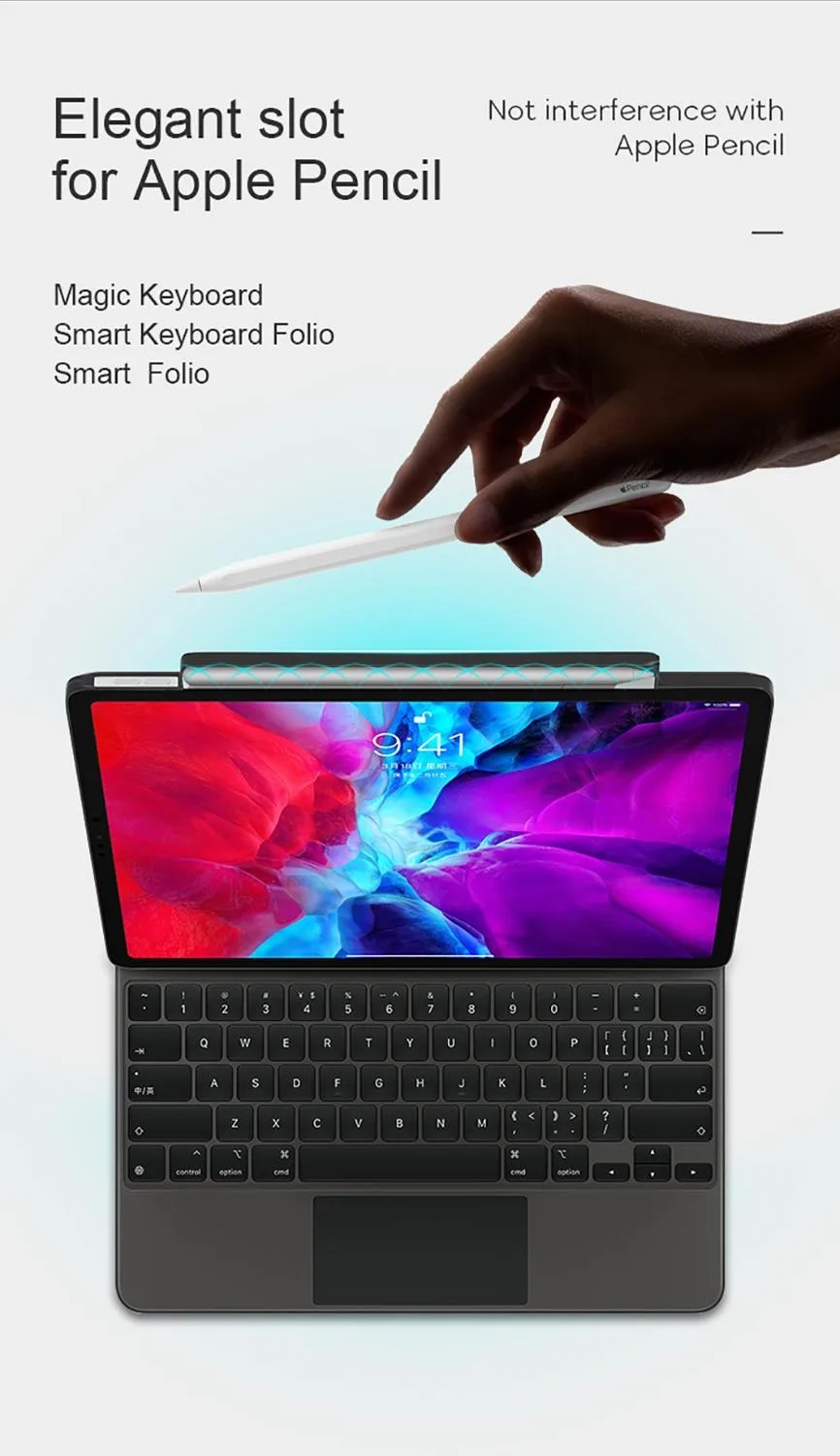 New Magic Keyboard Case For Apple IPad pro 11" 2018 2020 Uitrathin 360 cover for Ipad pro PD Charge with Pencil Holder
New Magic Keyboard Case For Apple IPad pro 11" 2018 2020 Uitrathin 360 cover for Ipad pro PD Charge with Pencil Holder