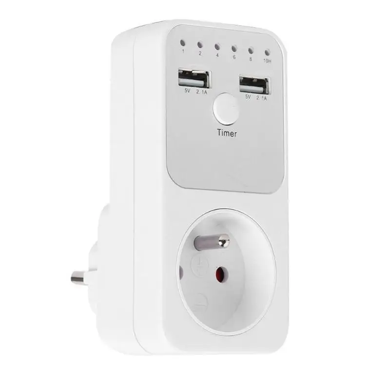 HOTTimer Outlet AU UK FR BR EU Plug Timer Socket Countdown Intelligent Time Setting Swtich Timer Control Socket Dual USB Adapter
HOTTimer Outlet AU UK FR BR EU Plug Timer Socket Countdown Intelligent Time Setting Swtich Timer Control Socket Dual USB Adapter