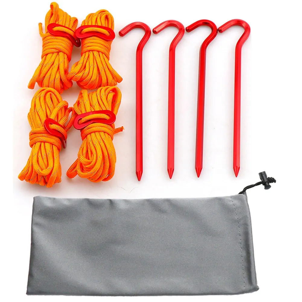 4PCS Outdoor Camping Hiking Reflective 4M Tent Rope With Buckle & 18cm Nails Set Tent Canopy And Ground Nail Fixed Drawstring
4PCS Outdoor Camping Hiking Reflective 4M Tent Rope With Buckle & 18cm Nails Set Tent Canopy And Ground Nail Fixed Drawstring