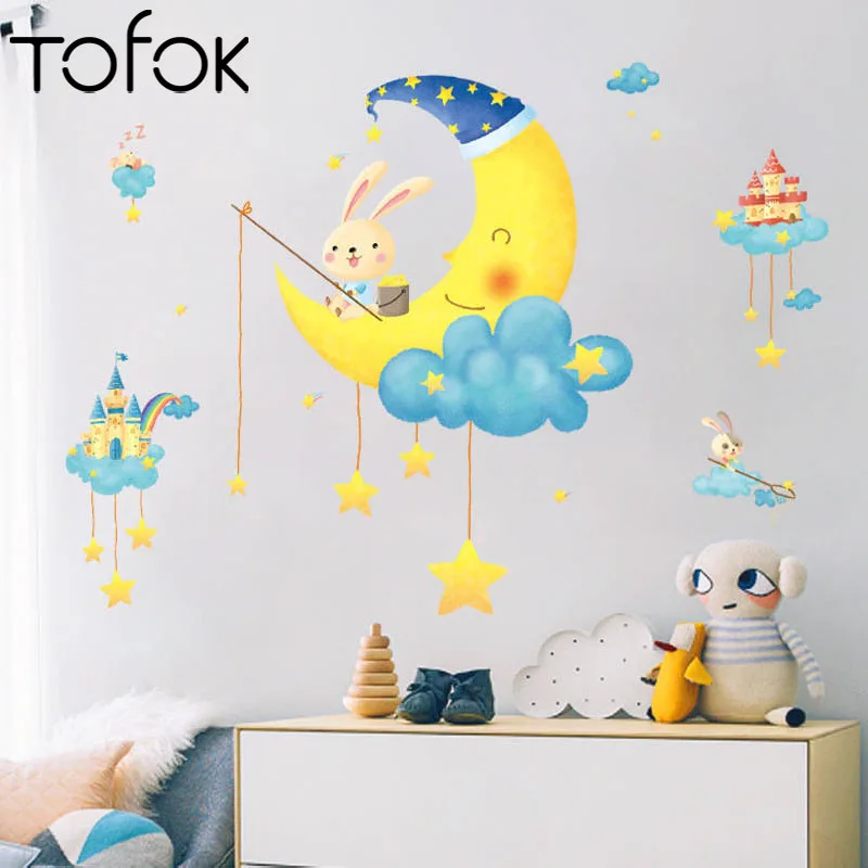 Tofok DIY Мультяшные кролики животные звезды Наклейка на стену Облака Звезды Луна для детской комнаты детская спальня детская комната украшени...
Tofok DIY Мультяшные кролики животные звезды Наклейка на стену Облака Звезды Луна для детской комнаты детская спальня детская комната украшени...