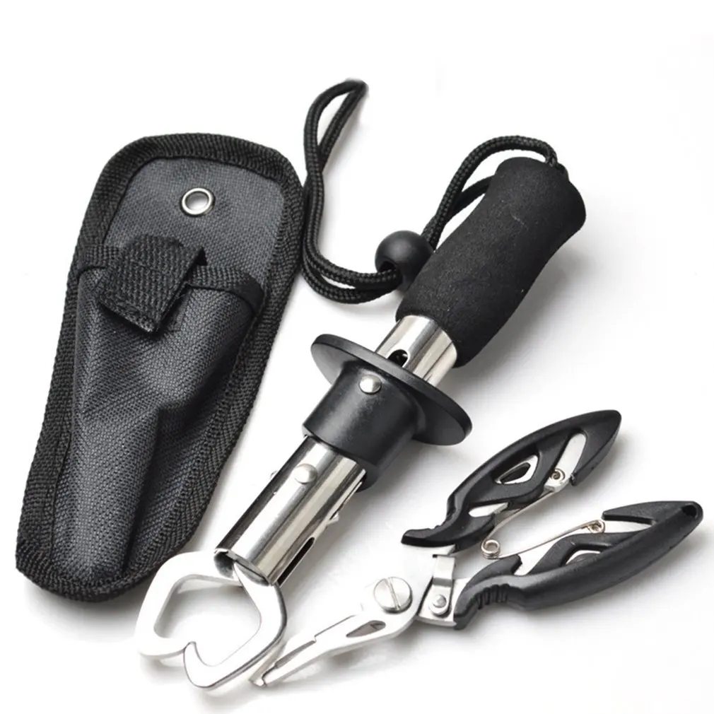 Portable Fish Lip Grabber Gripper Set Grip Holder Tool Stainless Steel Fishing Gear with Wrist Strap and Black Clamp
Portable Fish Lip Grabber Gripper Set Grip Holder Tool Stainless Steel Fishing Gear with Wrist Strap and Black Clamp