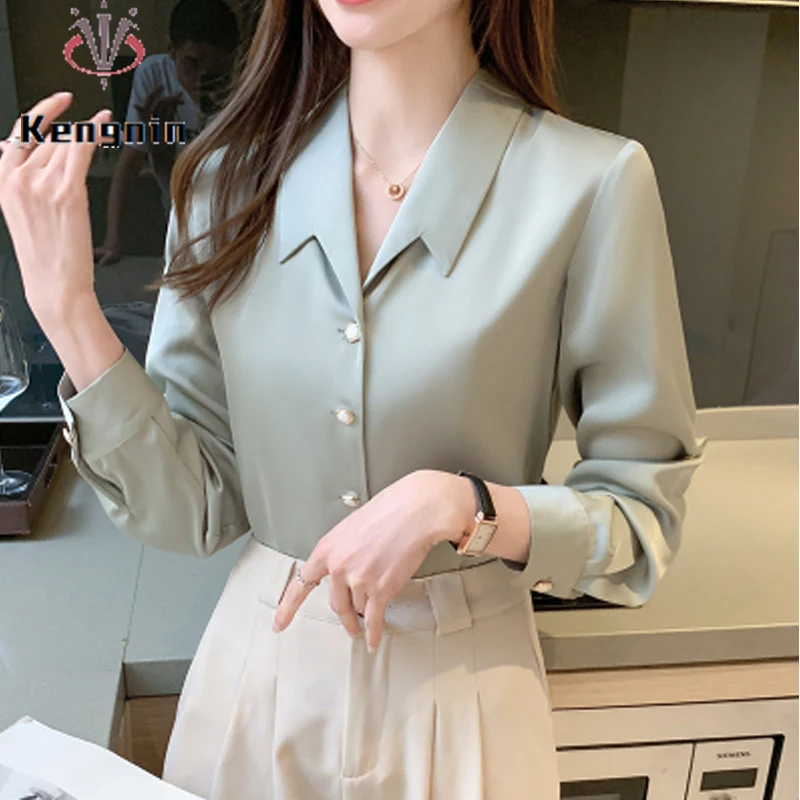 2021 Spring Long Sleeve Fake Silk Women's Shirt Office Lady Elegant Blause Soild Color Fashion Tops Female Clothing Blouse KN59
2021 Spring Long Sleeve Fake Silk Women's Shirt Office Lady Elegant Blause Soild Color Fashion Tops Female Clothing Blouse KN59