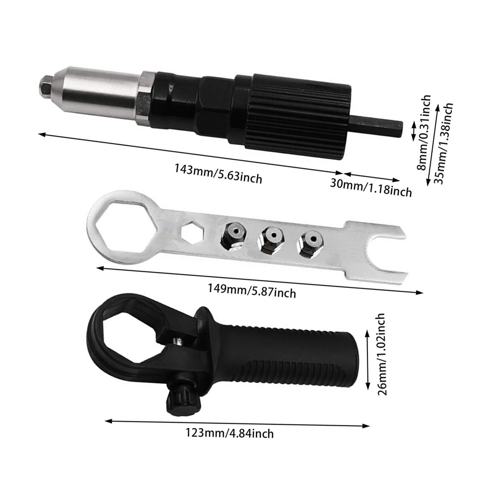 Electric Rivet Nut Gun Machine Core Pull Accessories Cordless Riveting Gun Drill Adapter Riveter Insert Nut Tool Non-Slip Handle
Electric Rivet Nut Gun Machine Core Pull Accessories Cordless Riveting Gun Drill Adapter Riveter Insert Nut Tool Non-Slip Handle