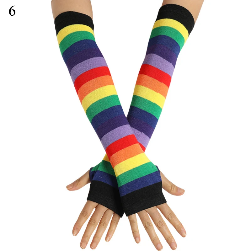 Safety Sunscreen Arm Sleeve Suitable for Running Golf Cycling Summer Fingerless Mittens Women Rainbow Striped Long sleeves
Safety Sunscreen Arm Sleeve Suitable for Running Golf Cycling Summer Fingerless Mittens Women Rainbow Striped Long sleeves