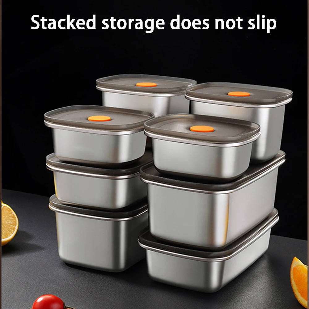 1pc Stainless Steel Food Fresh Storage Box Refrigerator Rectangular Lunch Box Portable Food Storage For Home Kitchen Outdoor
1pc Stainless Steel Food Fresh Storage Box Refrigerator Rectangular Lunch Box Portable Food Storage For Home Kitchen Outdoor
