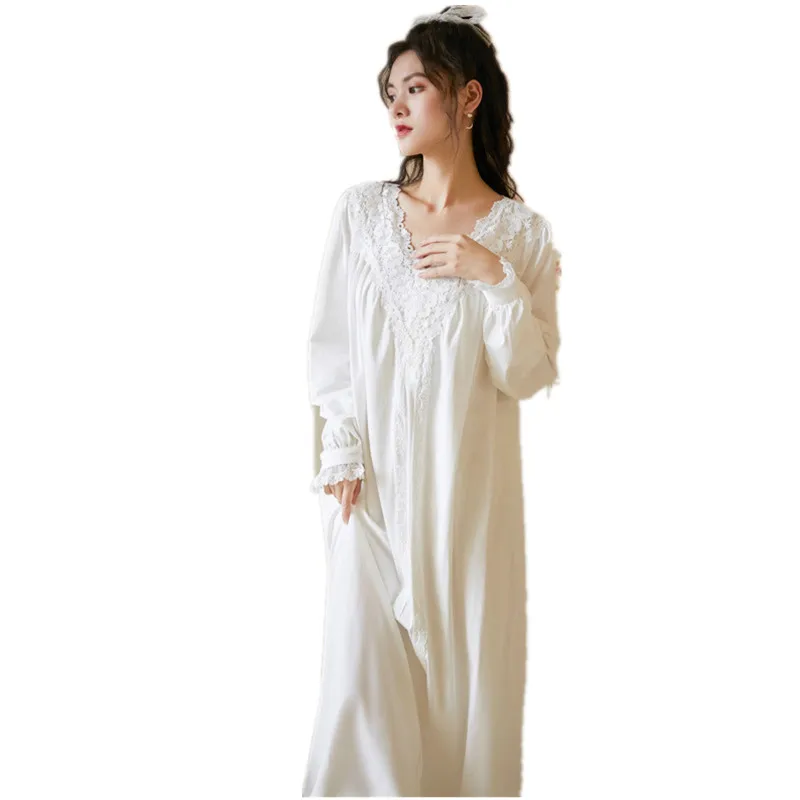 High Quality Women's Cotton Nightgown Court Style Nightdress Sweet Princess Sleepdress Sexy Lace Sleepwear Large Size Home Wear
High Quality Women's Cotton Nightgown Court Style Nightdress Sweet Princess Sleepdress Sexy Lace Sleepwear Large Size Home Wear