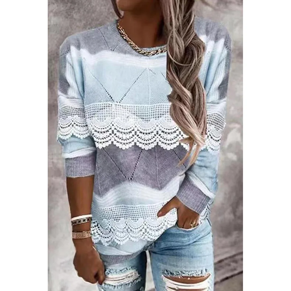 Fashion stitching sweater women's autumn and winter warmth long-sleeve lace knitted cardigan sweater top women
Fashion stitching sweater women's autumn and winter warmth long-sleeve lace knitted cardigan sweater top women
