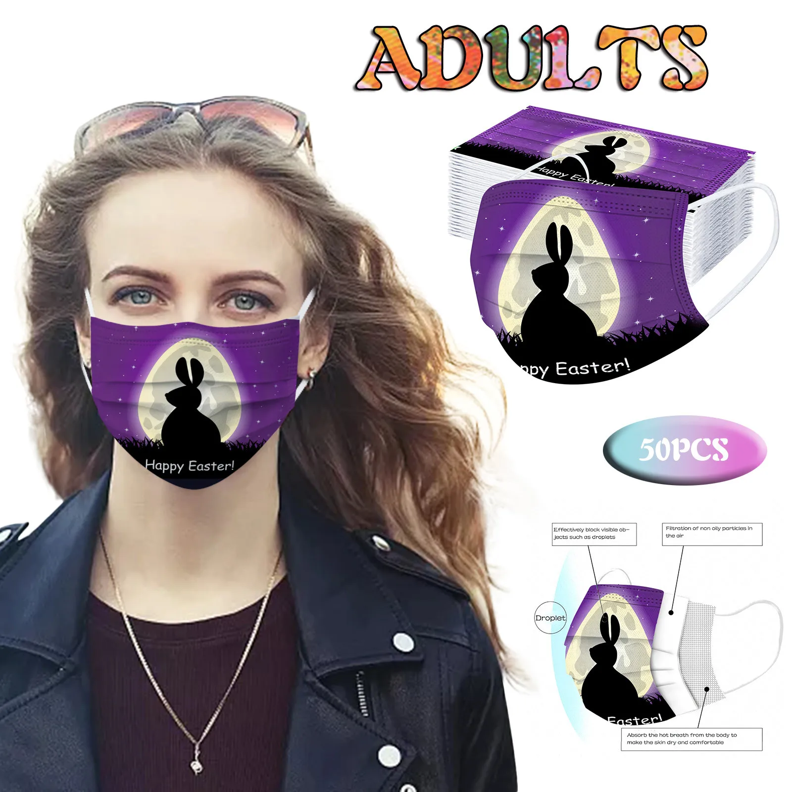 50PCS Adult's Three-Layer Protective Dust-Proof Cartoon Print Disposable Mask care Windproof Haze full face care
50PCS Adult's Three-Layer Protective Dust-Proof Cartoon Print Disposable Mask care Windproof Haze full face care