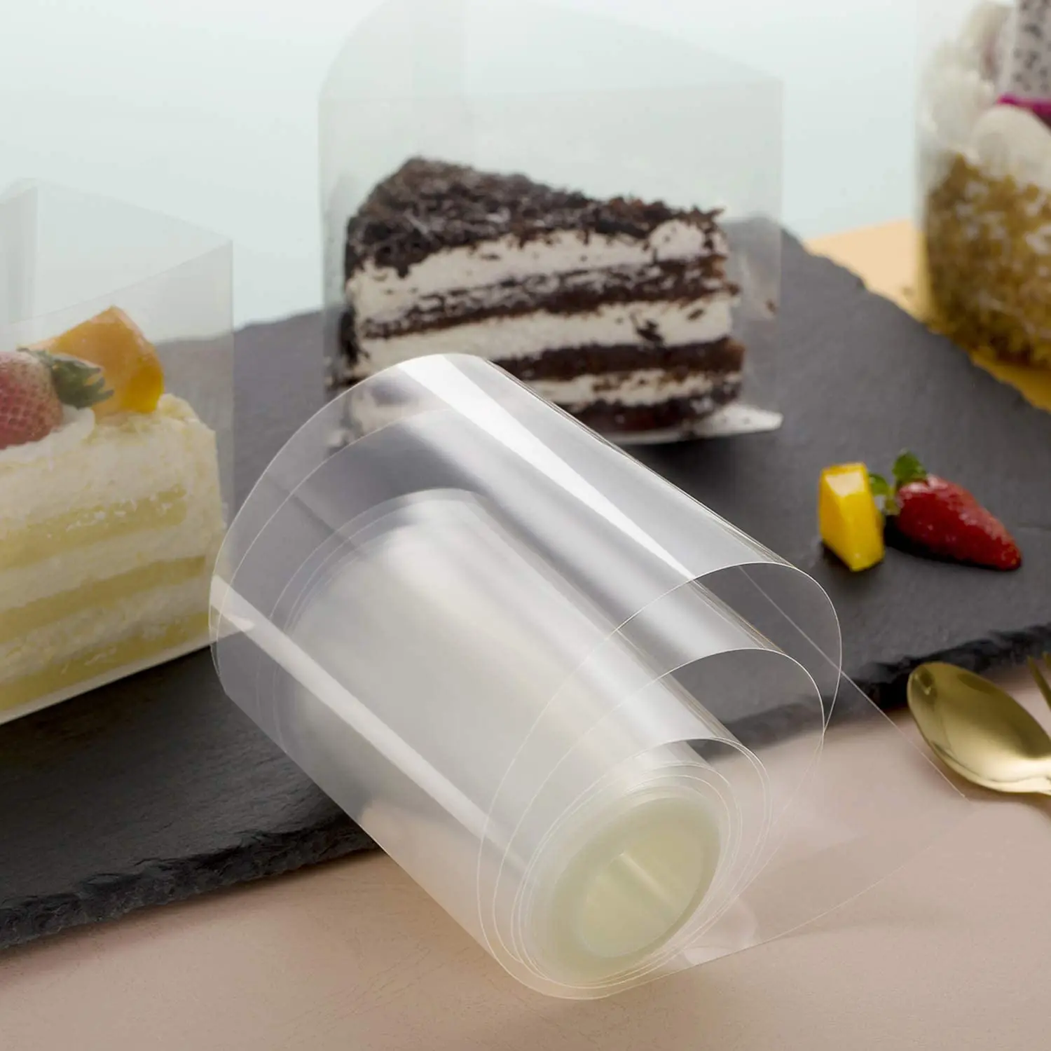 1 рулоны торт воротник с прозрачной мембранной выпечки окружающий край ленты по