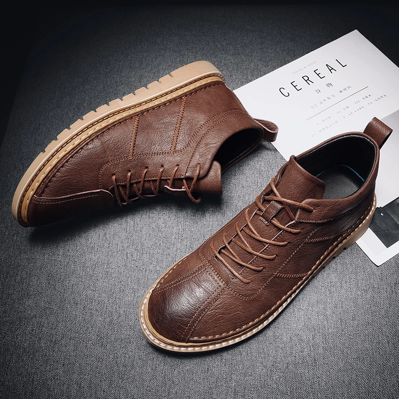 Мужские кожаные кроссовки Hightop, высокие, повседневная обувь, Мокасины, черные
Мужские кожаные кроссовки Hightop, высокие, повседневная обувь, Мокасины, черные