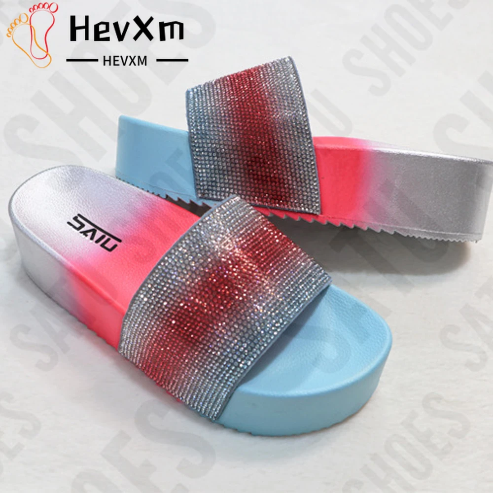 Candy Color Rhinestone Shiny Slippers Summer Latest Ladies Rhinestone Sandals Platform Color Matching Beach Slippers Women Shoes
Candy Color Rhinestone Shiny Slippers Summer Latest Ladies Rhinestone Sandals Platform Color Matching Beach Slippers Women Shoes