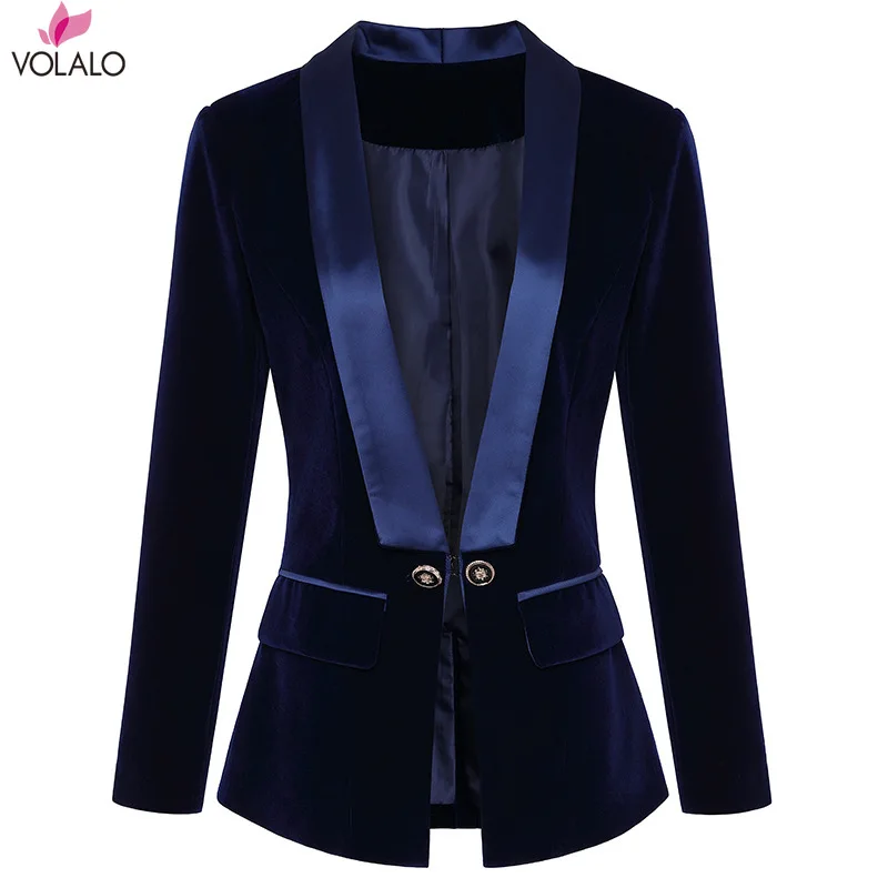 VOLALO Women Autumn Winter Blazers And Jackets Fashion Shawl Lapel Slim Velvet Suit Jacket Coat Blazer Feminino
VOLALO Women Autumn Winter Blazers And Jackets Fashion Shawl Lapel Slim Velvet Suit Jacket Coat Blazer Feminino