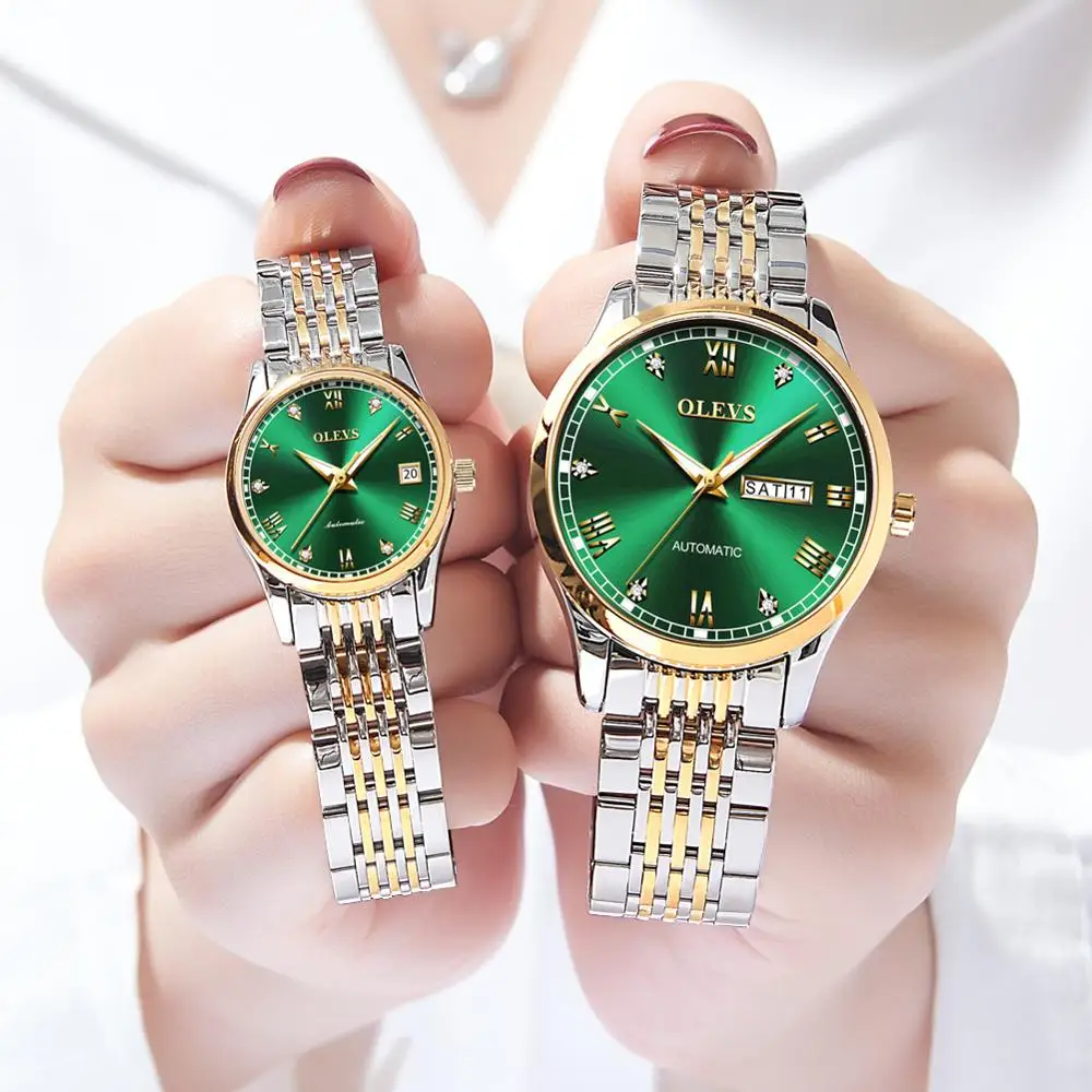 OLEVS Couple Watch Women Stainless Steel Men Watch Mechanical Watches For Women Men Watch Luxury Automatic Wristwatch Gift 2021
OLEVS Couple Watch Women Stainless Steel Men Watch Mechanical Watches For Women Men Watch Luxury Automatic Wristwatch Gift 2021