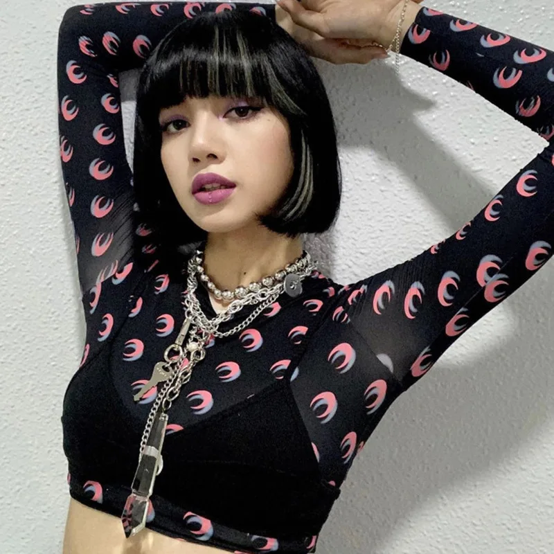 lisa same jacket moon tooth print jazz dance dress short wild two-piece long-sleeved net gauze t-shirt women
lisa same jacket moon tooth print jazz dance dress short wild two-piece long-sleeved net gauze t-shirt women