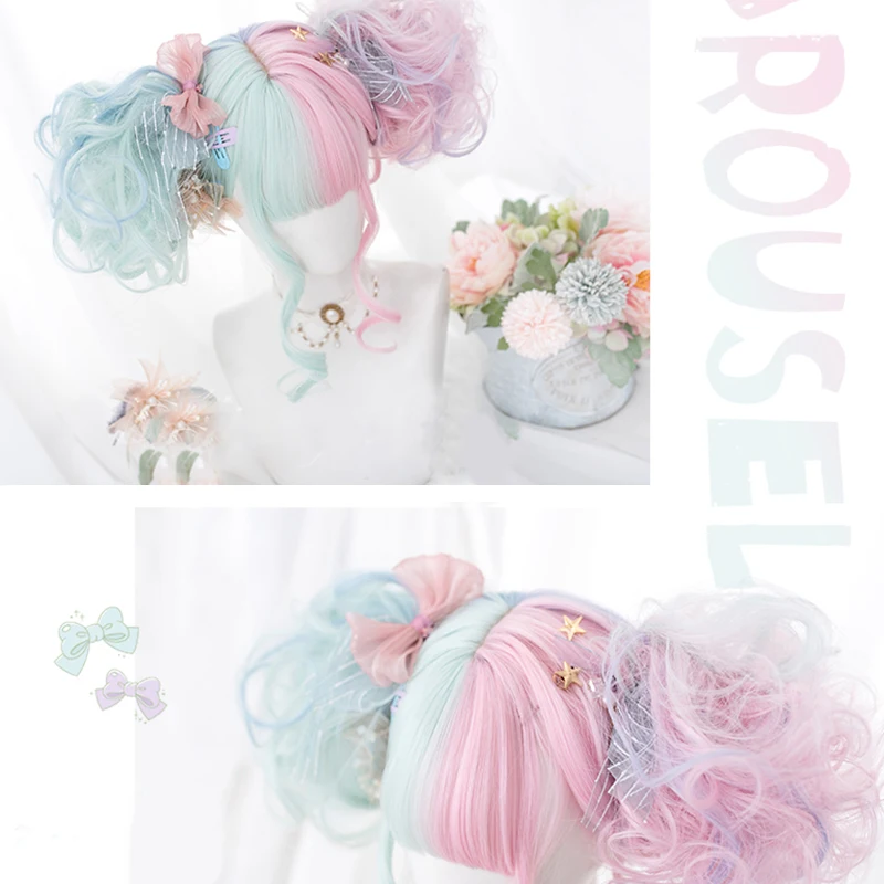 LUPU Long Wave Green And Pink Lolita Wigs For Women Cosplay Wig With Bangs Halloween Christmas Synthetic Hair Heat Resistant 
LUPU Long Wave Green And Pink Lolita Wigs For Women Cosplay Wig With Bangs Halloween Christmas Synthetic Hair Heat Resistant