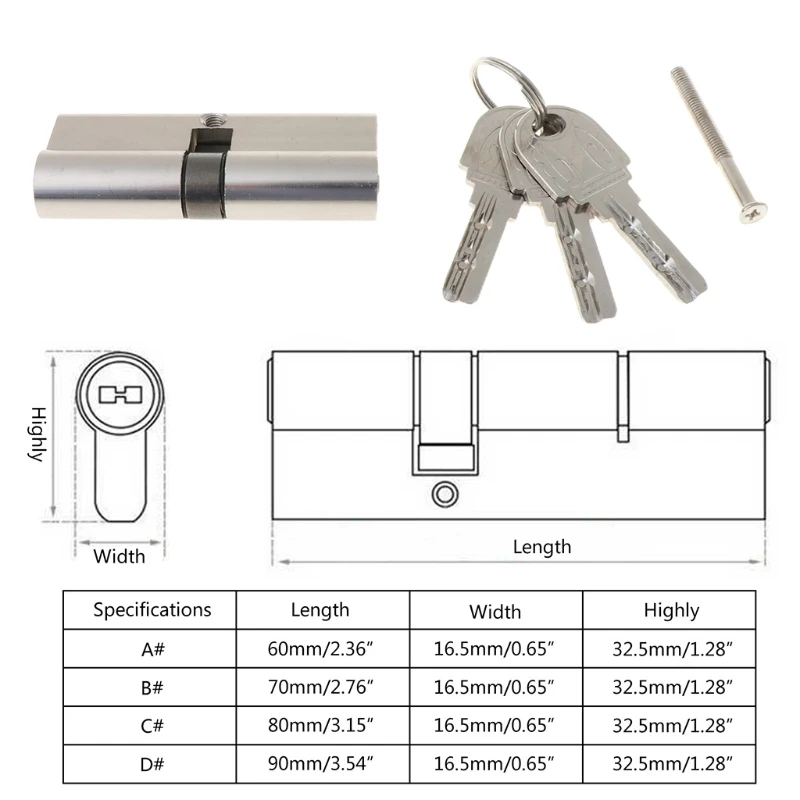 Double Open Lock Door Window Security 60 70 80 90mm Cylinder Key Anti-Theft Entrance Brass Door Lock Lengthened Core
Double Open Lock Door Window Security 60 70 80 90mm Cylinder Key Anti-Theft Entrance Brass Door Lock Lengthened Core