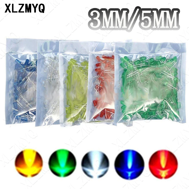 1000pcs / 3MM 5MM LED Diode 3 mm 5 mm Assorted Kit White Green Red Blue Yellow F3 F5 Light Emitting Diode 2V 3V LED DIY Kit
1000pcs / 3MM 5MM LED Diode 3 mm 5 mm Assorted Kit White Green Red Blue Yellow F3 F5 Light Emitting Diode 2V 3V LED DIY Kit