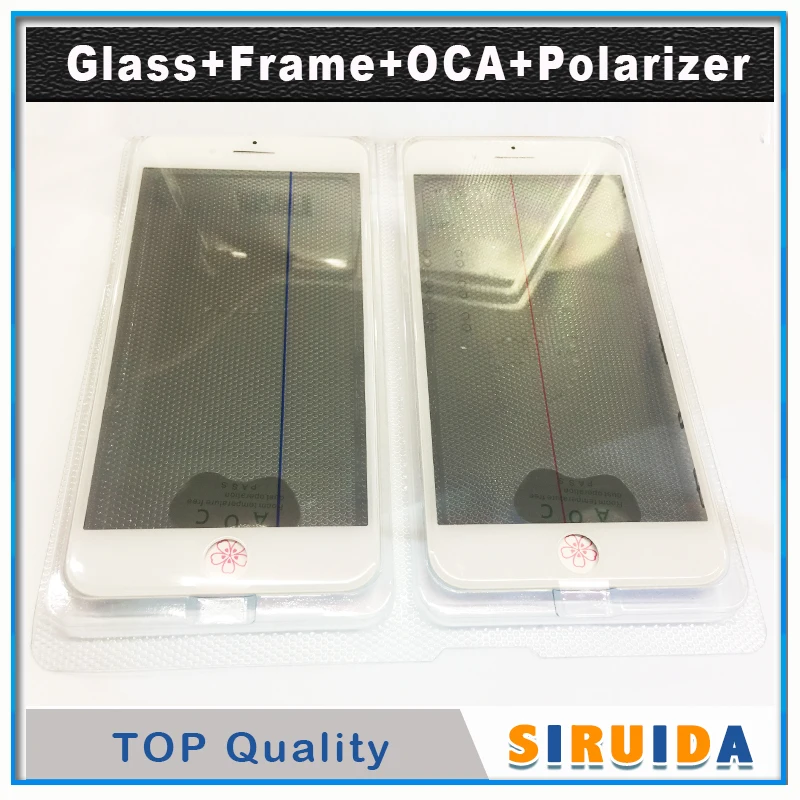 

12Pcs 4 In 1 For iPhone 5/6/6 Plus/6S/6S Plus/7/7 Plus/8/8 Plus Front Glass Touch Screen+Cold Press Frame Bezel+OCA+Polarizer