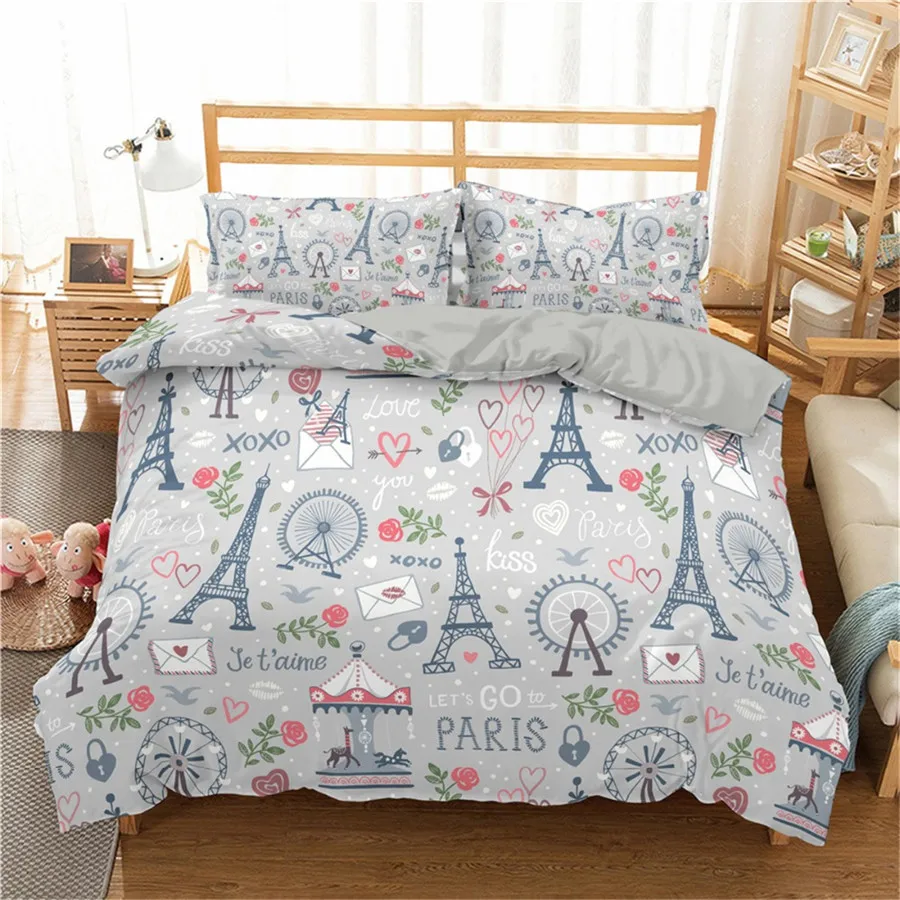 Fashion Paris Tower Bedding Sets 3D Printing Duvet Cover Pillowcase Queen King Bedclothes Home Textiles Luxury Bedspreads 2/3pcs
Fashion Paris Tower Bedding Sets 3D Printing Duvet Cover Pillowcase Queen King Bedclothes Home Textiles Luxury Bedspreads 2/3pcs