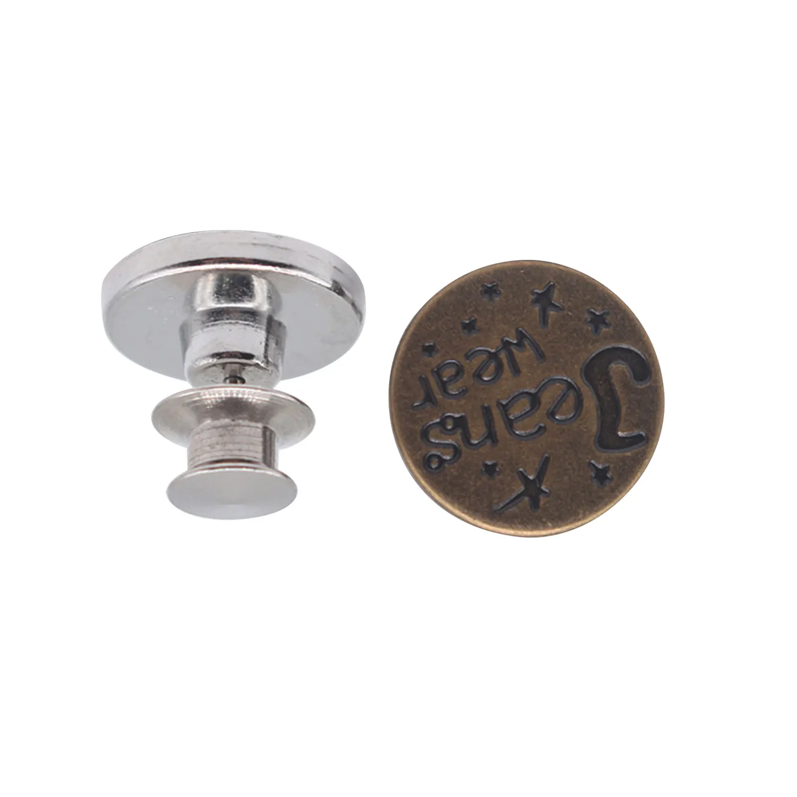 10PCS DIY Zinc Alloy 17mm Jeans Buttons Detachable Universal Button Jeans Replacement Kit For Jacket Snap Pins DH
10PCS DIY Zinc Alloy 17mm Jeans Buttons Detachable Universal Button Jeans Replacement Kit For Jacket Snap Pins DH