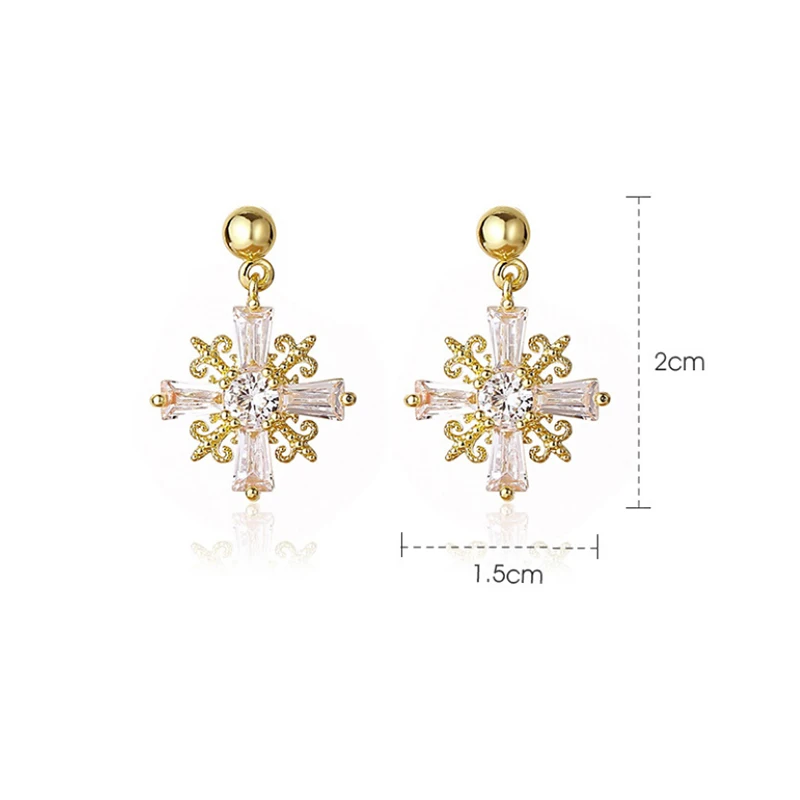 New Retro Fashion Snowflake Cross Earrings Pierced Golden Zircon Palace Earrings Party Jewelry2021
New Retro Fashion Snowflake Cross Earrings Pierced Golden Zircon Palace Earrings Party Jewelry2021