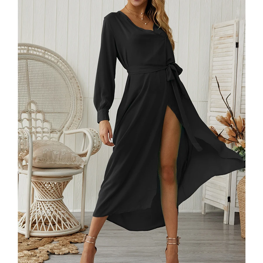 Женское однотонное платье с разрезом, длинное вечернее платье с длинным рукавом и V-образным вырезом, Элегантное повседневное платье, новин...
Женское однотонное платье с разрезом, длинное вечернее платье с длинным рукавом и V-образным вырезом, Элегантное повседневное платье, новин...