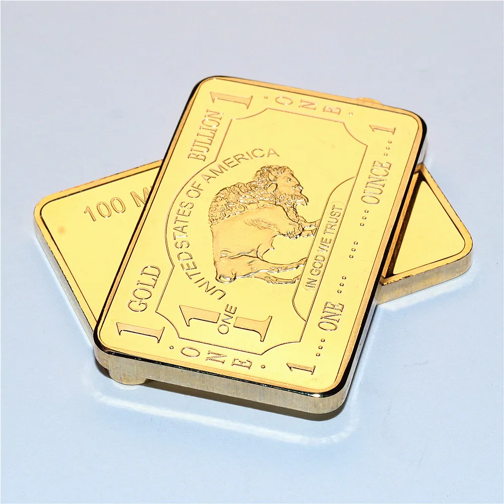 1oz Troy Ounce American Buffalo 100 Mills .999 Fine Gold Plated Bullion Bar
1oz Troy Ounce American Buffalo 100 Mills .999 Fine Gold Plated Bullion Bar