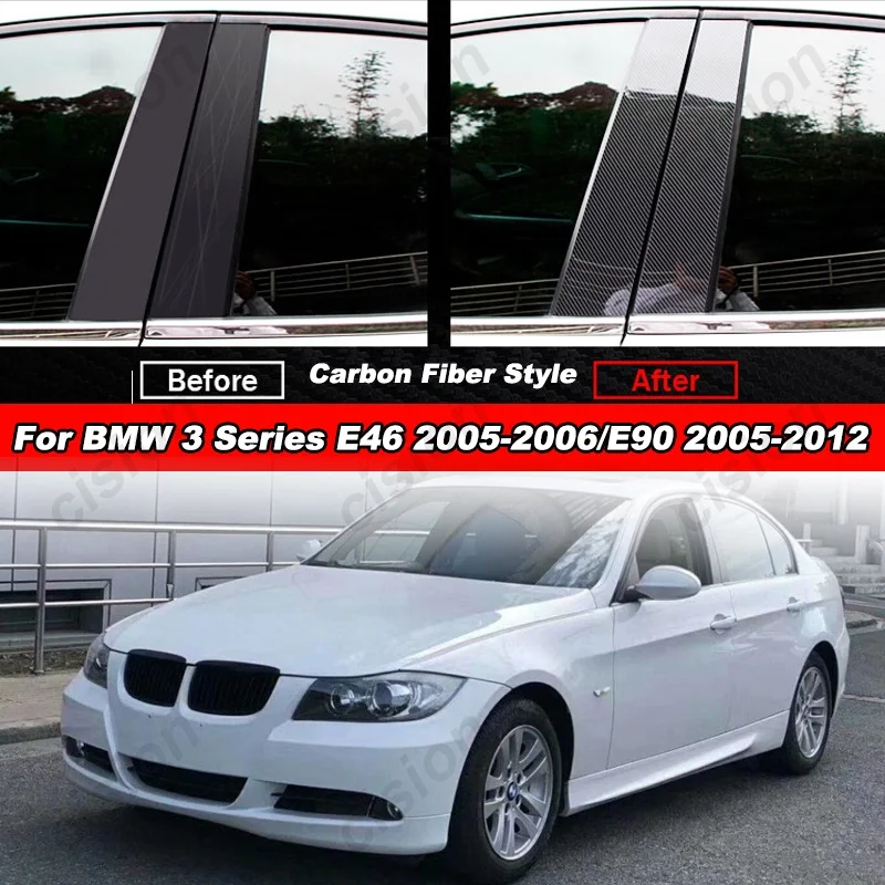 for BMW 3 Series E90 2005-2012 6Pcs Glossy Carbon Fiber Black Car Door Window Center Column BC Pillar Post Trim Cover PC Sticker
for BMW 3 Series E90 2005-2012 6Pcs Glossy Carbon Fiber Black Car Door Window Center Column BC Pillar Post Trim Cover PC Sticker