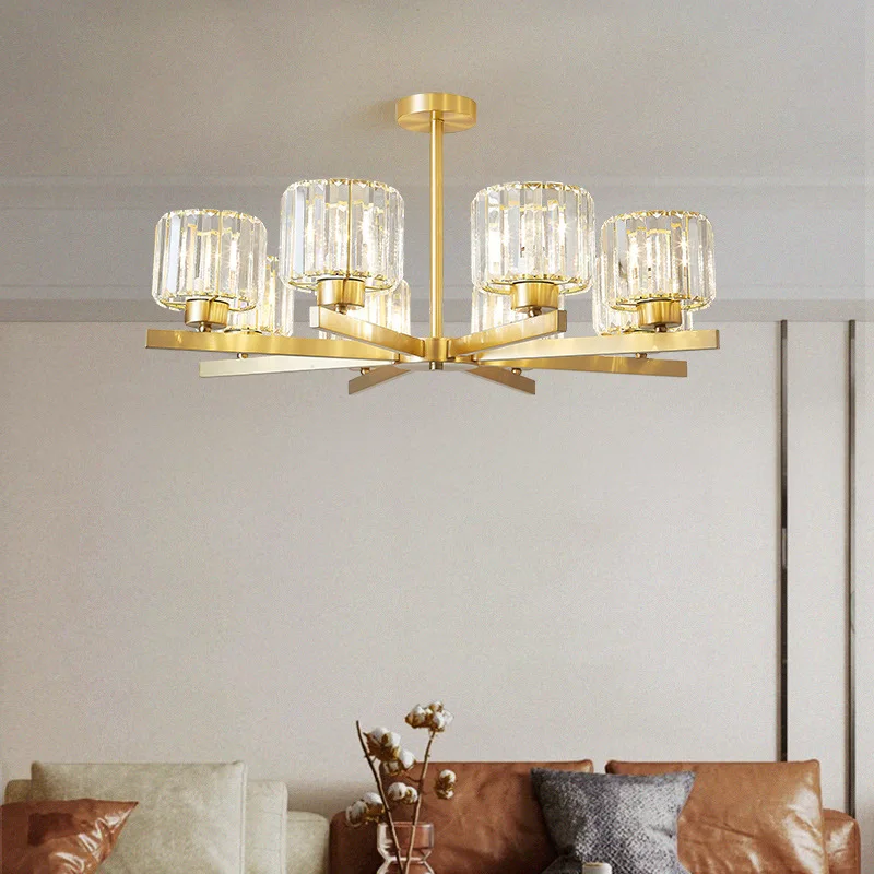 Modern light luxury copper chandelier crystal living room lamp American bedroom dining room lamp simple atmosphere European hall
Modern light luxury copper chandelier crystal living room lamp American bedroom dining room lamp simple atmosphere European hall