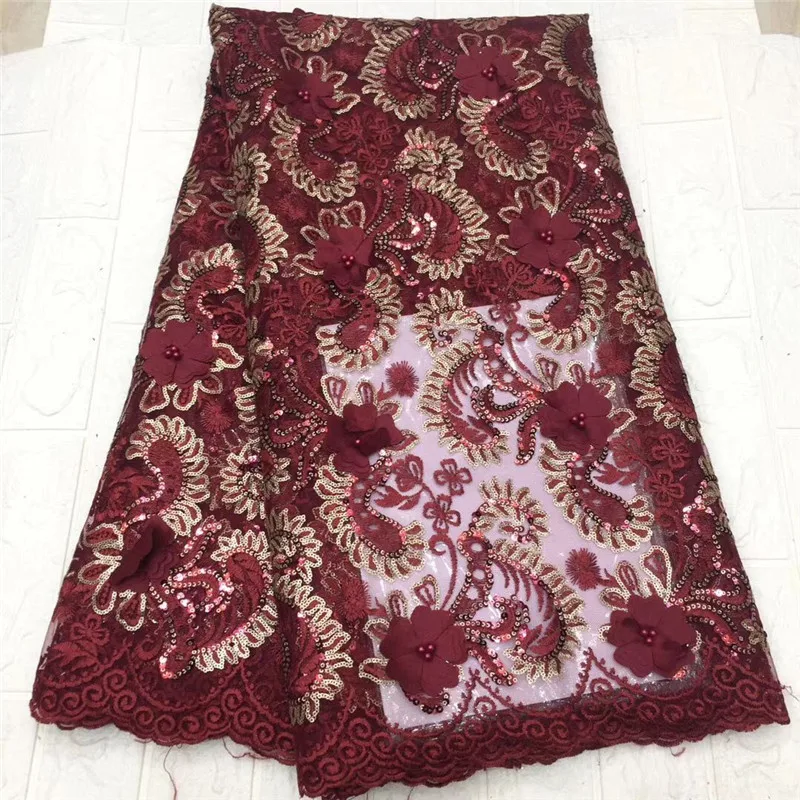 Red African French Lace Fabric with 3D flowers High Quality African Tulle Lace Fabric with beads 5yards white white lace fabric 
Red African French Lace Fabric with 3D flowers High Quality African Tulle Lace Fabric with beads 5yards white white lace fabric