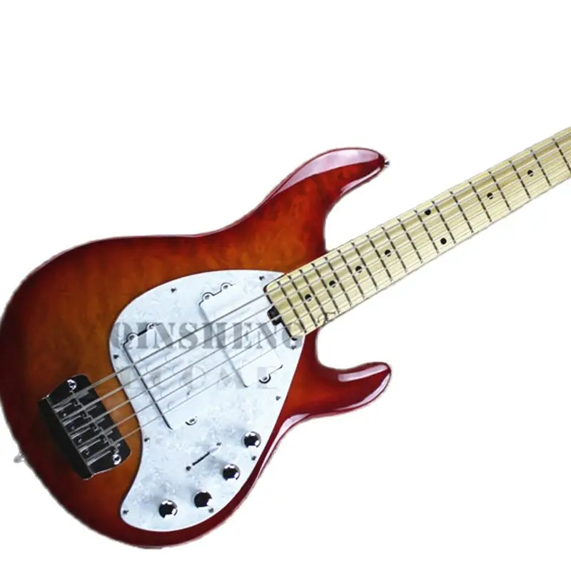 Presell Factory Custom Electric Guitar Bass Ray 5 Strings Bass Flamed Maple Veneer White Pickups Active Battery
Presell Factory Custom Electric Guitar Bass Ray 5 Strings Bass Flamed Maple Veneer White Pickups Active Battery