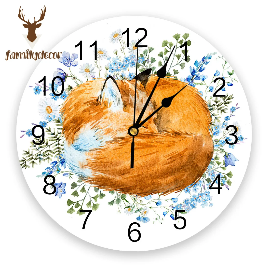 Animal Watercolor Sleeping Fox Printed PVC Wall Clock Modern Design Home Decor Bedroom Silent O'clock Watch Wall For Living Room
Animal Watercolor Sleeping Fox Printed PVC Wall Clock Modern Design Home Decor Bedroom Silent O'clock Watch Wall For Living Room