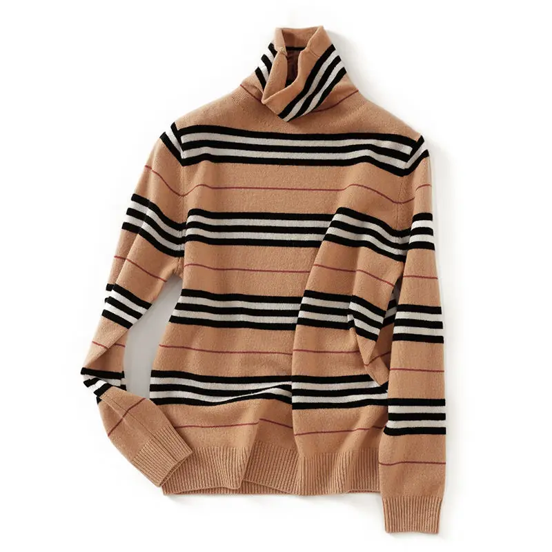 British striped sweater high neck bottoming shirt women 2021 new long-sleeved sweater Korean casual women's clothing
British striped sweater high neck bottoming shirt women 2021 new long-sleeved sweater Korean casual women's clothing