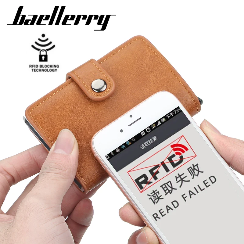 На новой застежке Мужская кредитница с блокировкой RFID из искусственной кожи