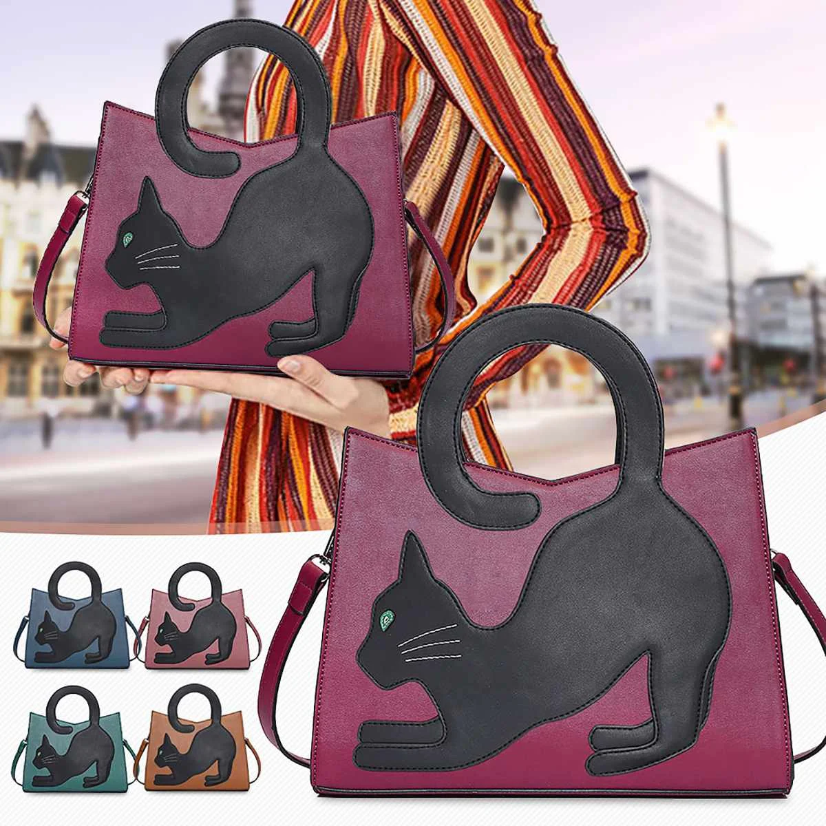 Women Cat Pattern Handbag Crossbody Bag Women's Cat Tail Patterned Handbag PU Leather Shoulder Messenger Bag Zipper Briefcase
Women Cat Pattern Handbag Crossbody Bag Women's Cat Tail Patterned Handbag PU Leather Shoulder Messenger Bag Zipper Briefcase