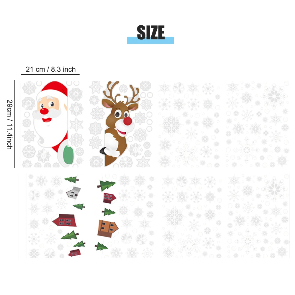 Christmas Snowflake Window Decal Stickers Decorations Ornaments Snowflake Santa Claus Reindeer Snowman Xmas Party Supplies
Christmas Snowflake Window Decal Stickers Decorations Ornaments Snowflake Santa Claus Reindeer Snowman Xmas Party Supplies