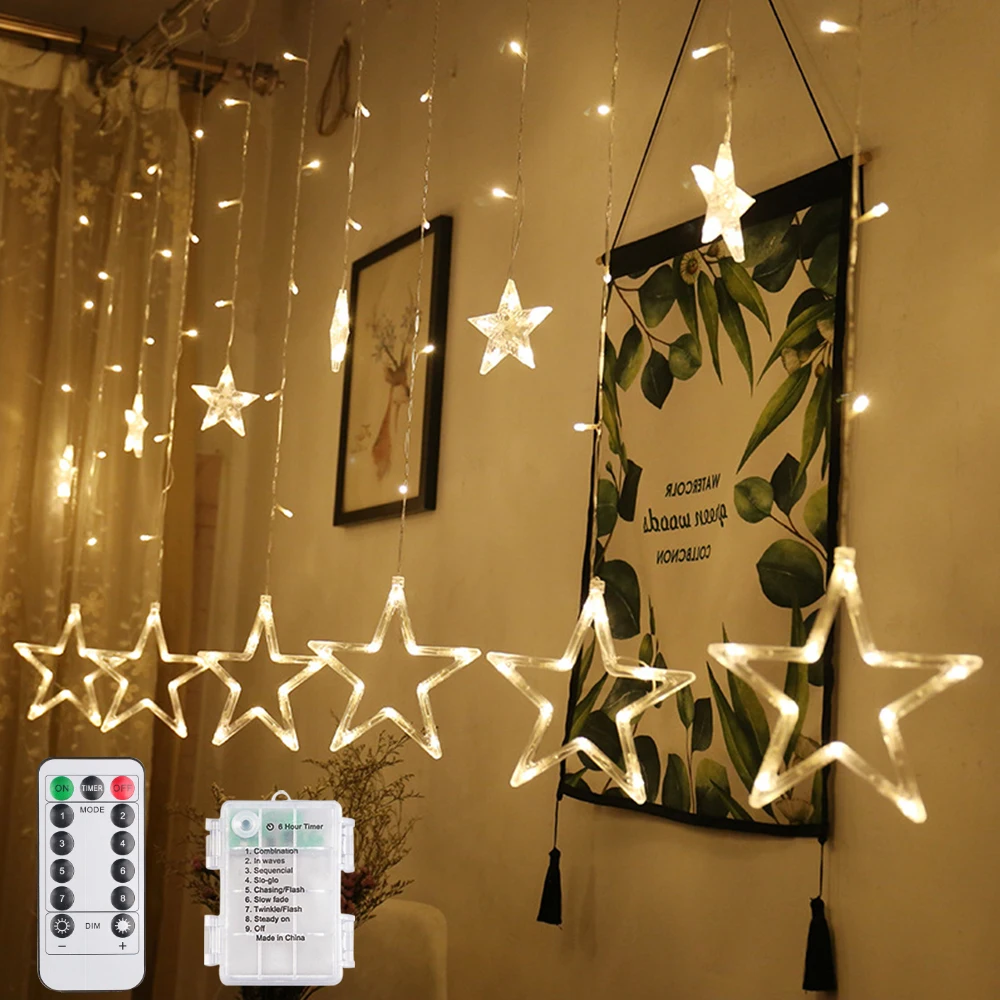 110V 220V LED Star Curtain String Light Fairy Lights Christmas Garland For Wedding Party Window Outdoor Indoor New Year Decor
110V 220V LED Star Curtain String Light Fairy Lights Christmas Garland For Wedding Party Window Outdoor Indoor New Year Decor