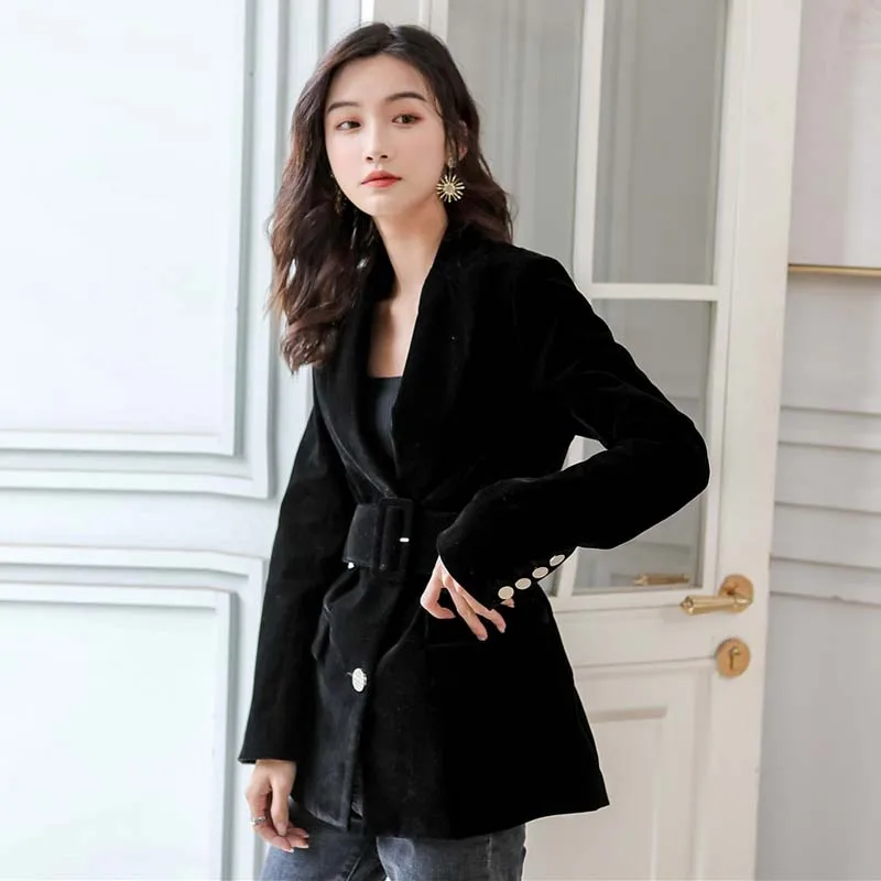 Office ladies Black Women Blazer jacket 2020 New Long sleeve Slim With blet Female coat Single breasted Outwear Chic YNZZU 9O176
Office ladies Black Women Blazer jacket 2020 New Long sleeve Slim With blet Female coat Single breasted Outwear Chic YNZZU 9O176