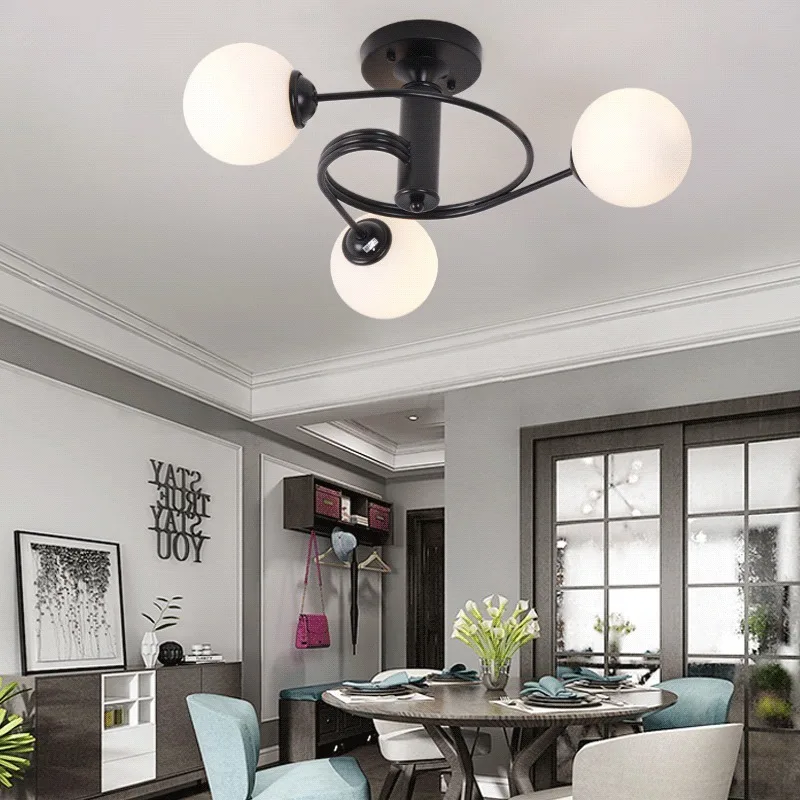 Industrial Iron Ceiling Light Living Room Lighting Nordic 220V E27 LED Lamp
Industrial Iron Ceiling Light Living Room Lighting Nordic 220V E27 LED Lamp