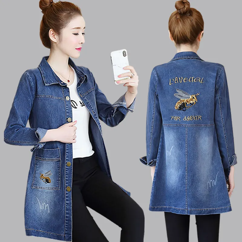 Denim Jacket for Women 2020 Spring Autumn New Korean Long Sleeve Casual Windbreaker Female Large Size 5XL Embroidery Jacket R505
Denim Jacket for Women 2020 Spring Autumn New Korean Long Sleeve Casual Windbreaker Female Large Size 5XL Embroidery Jacket R505