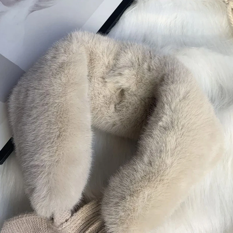 Women Winter Warm Plush Scarf Bow Faux Fur Collar Neck Warmer Knit Wool Scarves Korean Wild Women Soft Neck Protector Warm Scarf
Women Winter Warm Plush Scarf Bow Faux Fur Collar Neck Warmer Knit Wool Scarves Korean Wild Women Soft Neck Protector Warm Scarf
