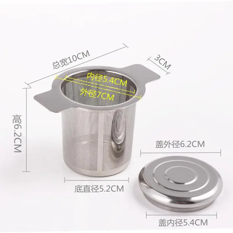 304 Tea Strainer Leak With Cover Filter Stainless Steel Teapot Leak Filter Fine Mesh Coffee Infuser Reusable Tea Infuser Teaware
304 Tea Strainer Leak With Cover Filter Stainless Steel Teapot Leak Filter Fine Mesh Coffee Infuser Reusable Tea Infuser Teaware