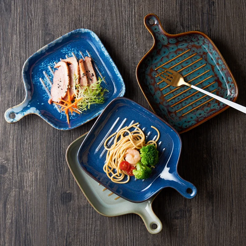 Ceramics Thermostability Baking Mould Household Microwave Oven Baking Pan With Handle Dessert Decorative Baking Plate Dinnerware
Ceramics Thermostability Baking Mould Household Microwave Oven Baking Pan With Handle Dessert Decorative Baking Plate Dinnerware