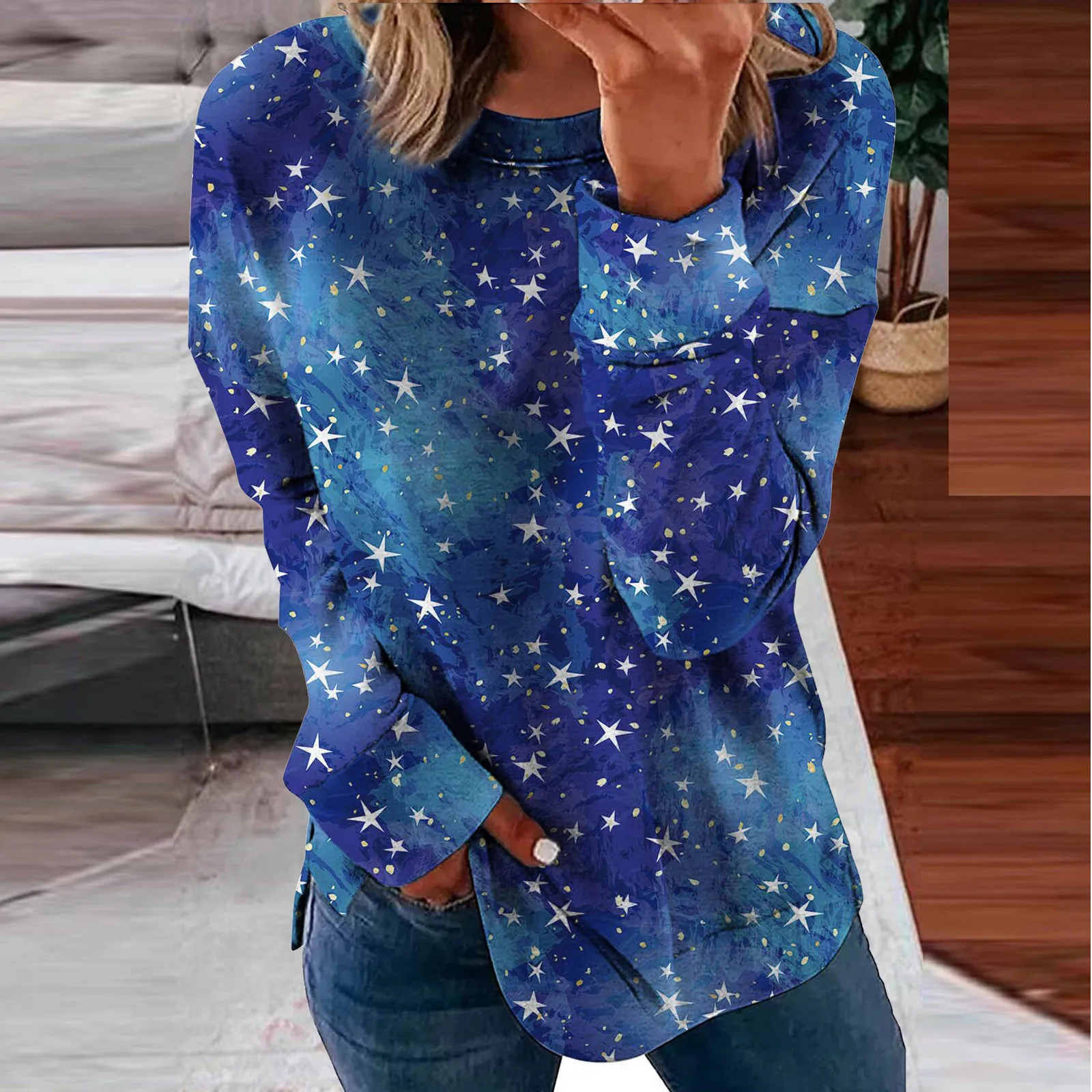 Fashion Tie Dye Harajuku Sweatshirt Women Autumn Stars Print O-neck Long Sleeve Sweatshirts Pullovers Blouse Female Tops Moletom
Fashion Tie Dye Harajuku Sweatshirt Women Autumn Stars Print O-neck Long Sleeve Sweatshirts Pullovers Blouse Female Tops Moletom