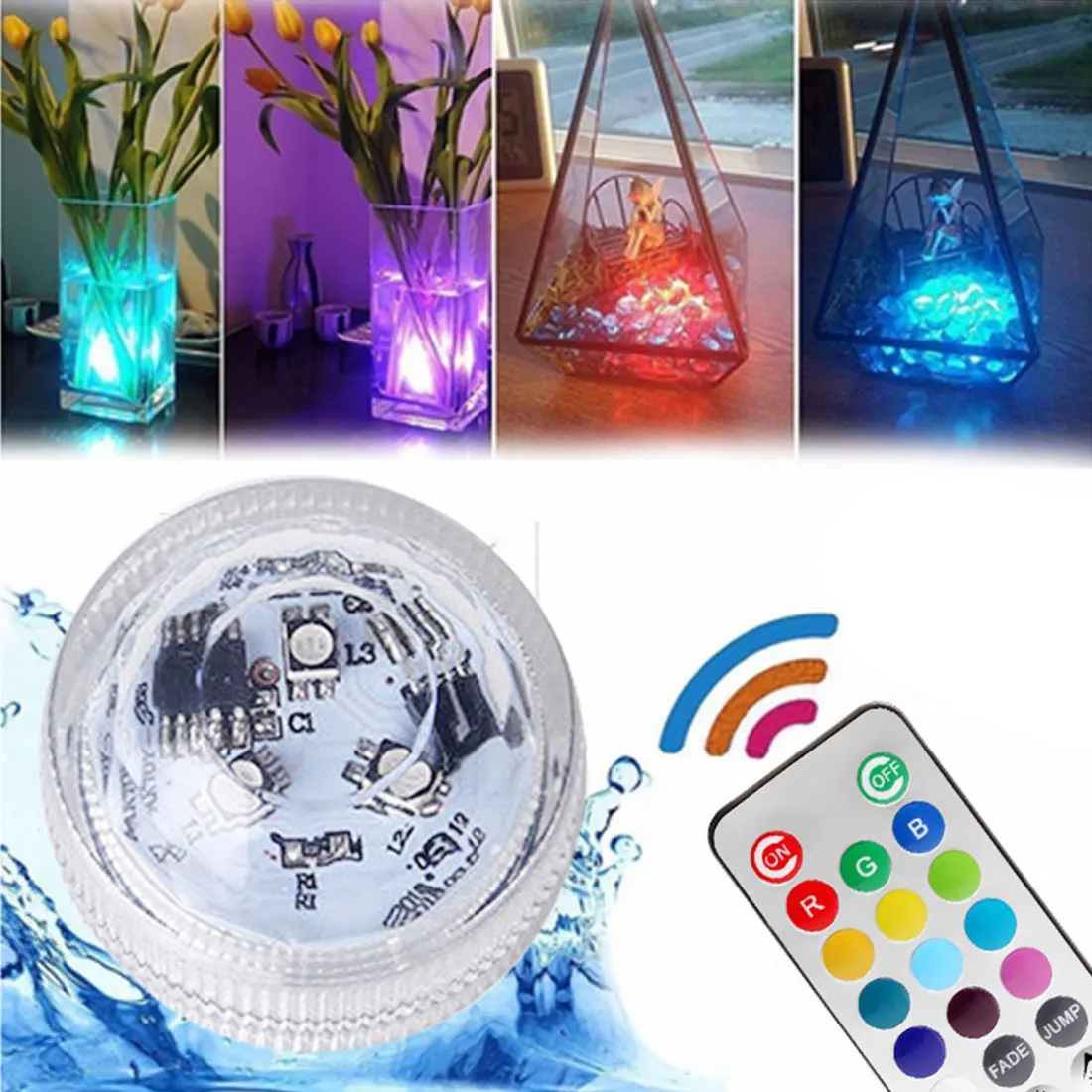 IP68 Водонепроницаемый цветная (RGB) подводная светодиодная ночной Светильник