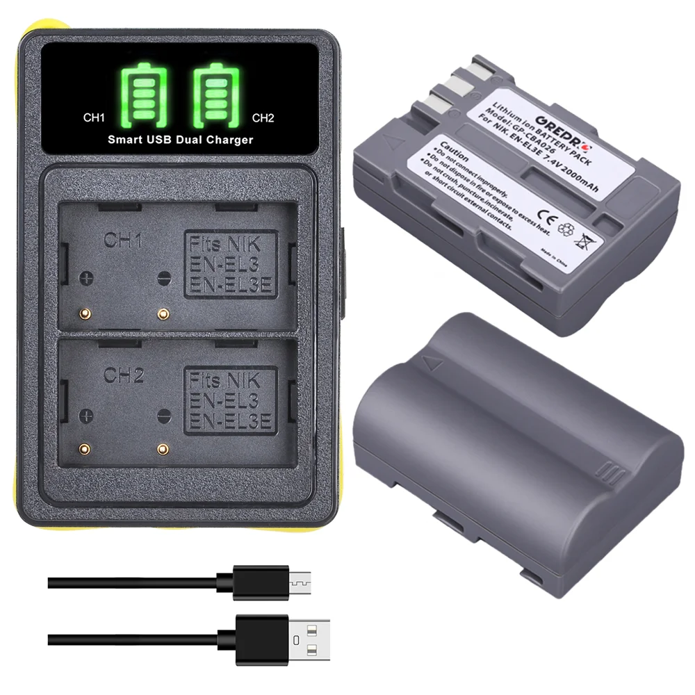 Аккумулятор EN EL3e EN-EL3e + зарядное устройство со встроенным USB и Type-c для Nikon D80 D700 D90 D300S D200 D70 D50 D100 D300 DSLR
Аккумулятор EN EL3e EN-EL3e + зарядное устройство со встроенным USB и Type-c для Nikon D80 D700 D90 D300S D200 D70 D50 D100 D300 DSLR