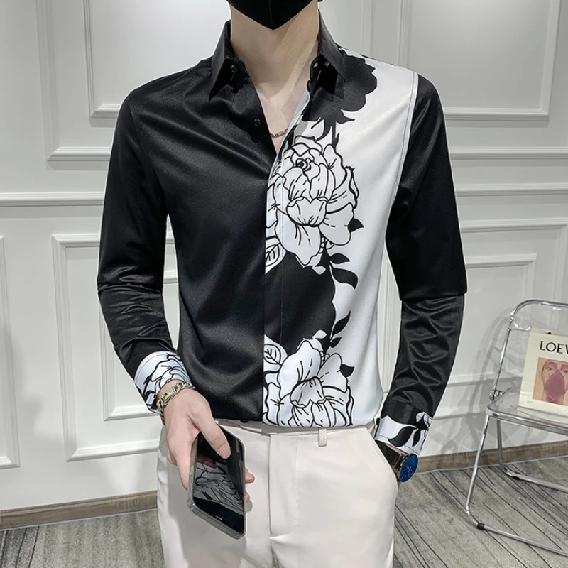 Korean Fashion Flower Shirts Men Slim Long Sleeve Casual Shirt Male Business Formal Dress Shirts Streetwear Social Party Blouse
Korean Fashion Flower Shirts Men Slim Long Sleeve Casual Shirt Male Business Formal Dress Shirts Streetwear Social Party Blouse