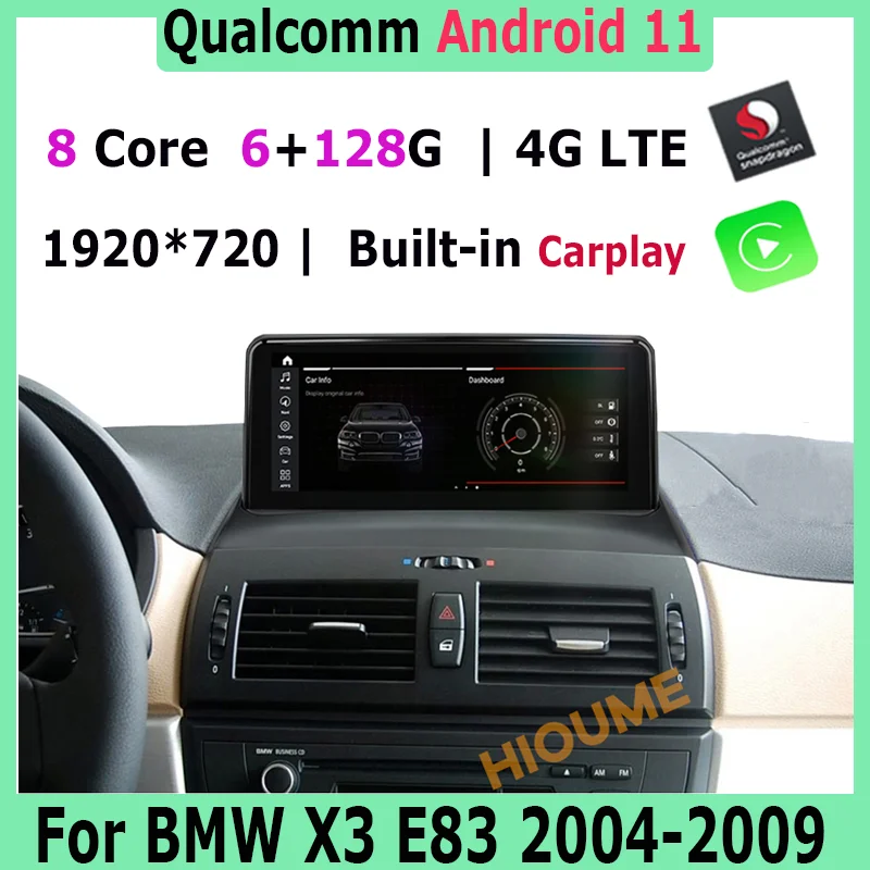 Android 11 Snapdragon 6+128G Car Multimedia Player GPS for BMW X3 E83 2004-2009 Radio Navigation Head unit 1920*720P Screen
Android 11 Snapdragon 6+128G Car Multimedia Player GPS for BMW X3 E83 2004-2009 Radio Navigation Head unit 1920*720P Screen