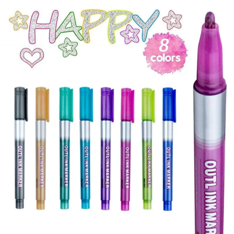 Double Line Color Outline brush Pen Highlighter Marker Pens Pencils Supplies For school Art set Painting Writing markers manga
Double Line Color Outline brush Pen Highlighter Marker Pens Pencils Supplies For school Art set Painting Writing markers manga