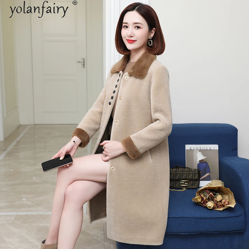 YOLANFAIRY Женское пальто из натурального меха 100% Шерсть Женская куртка осенне-зимняя одежда Женская мода Элегантная 2020 Mulheres Casacos
YOLANFAIRY Женское пальто из натурального меха 100% Шерсть Женская куртка осенне-зимняя одежда Женская мода Элегантная 2020 Mulheres Casacos
